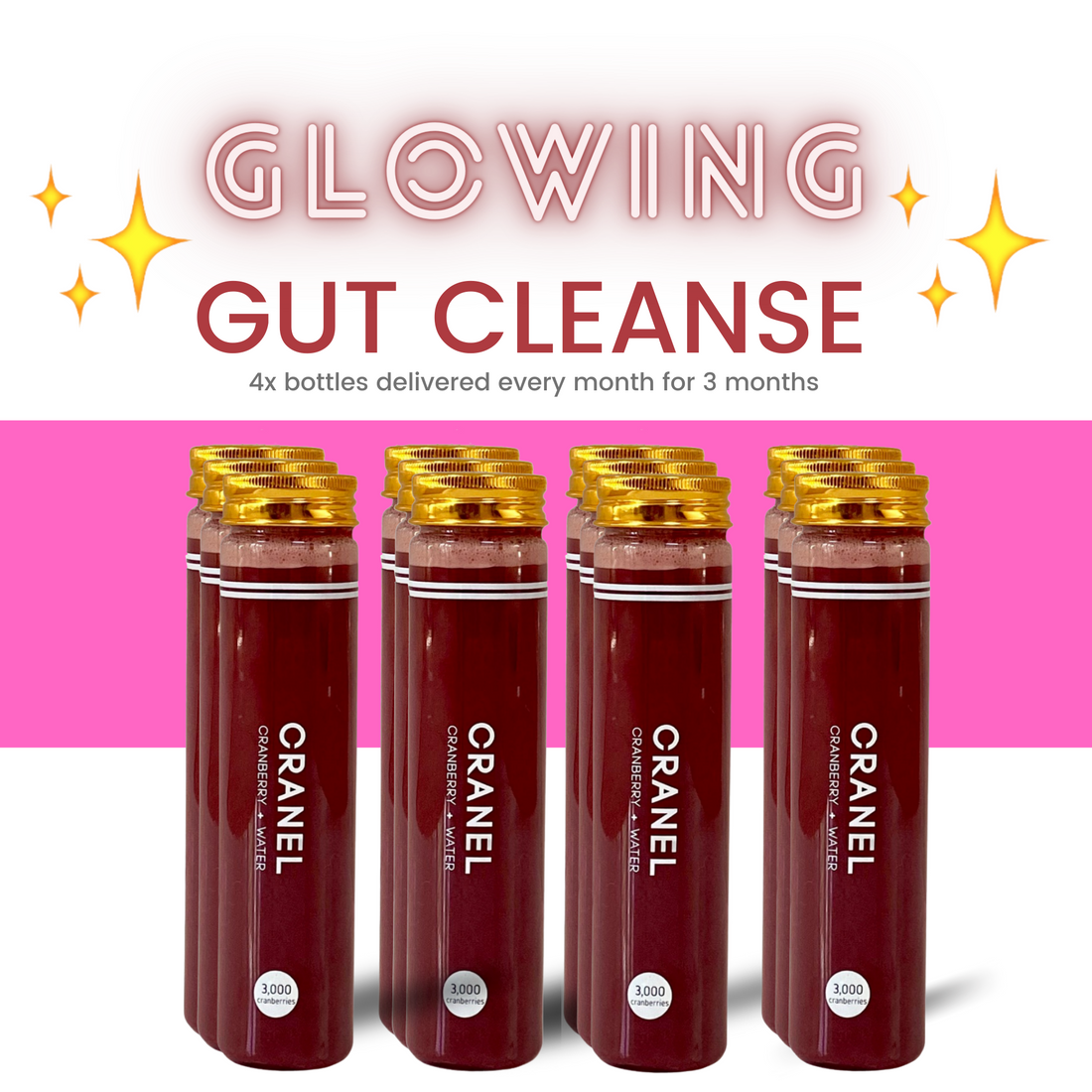 cranel cranberry glowing gut cleanse uti shots